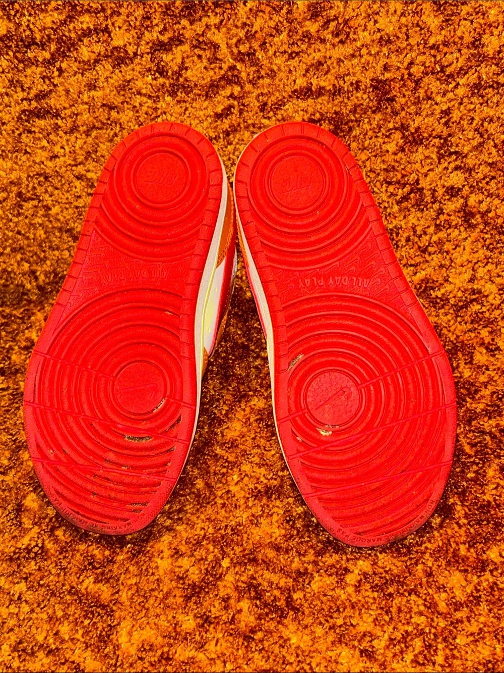 Nike Kids Orange, Red and Blue Low-Top Sneakers with White Base